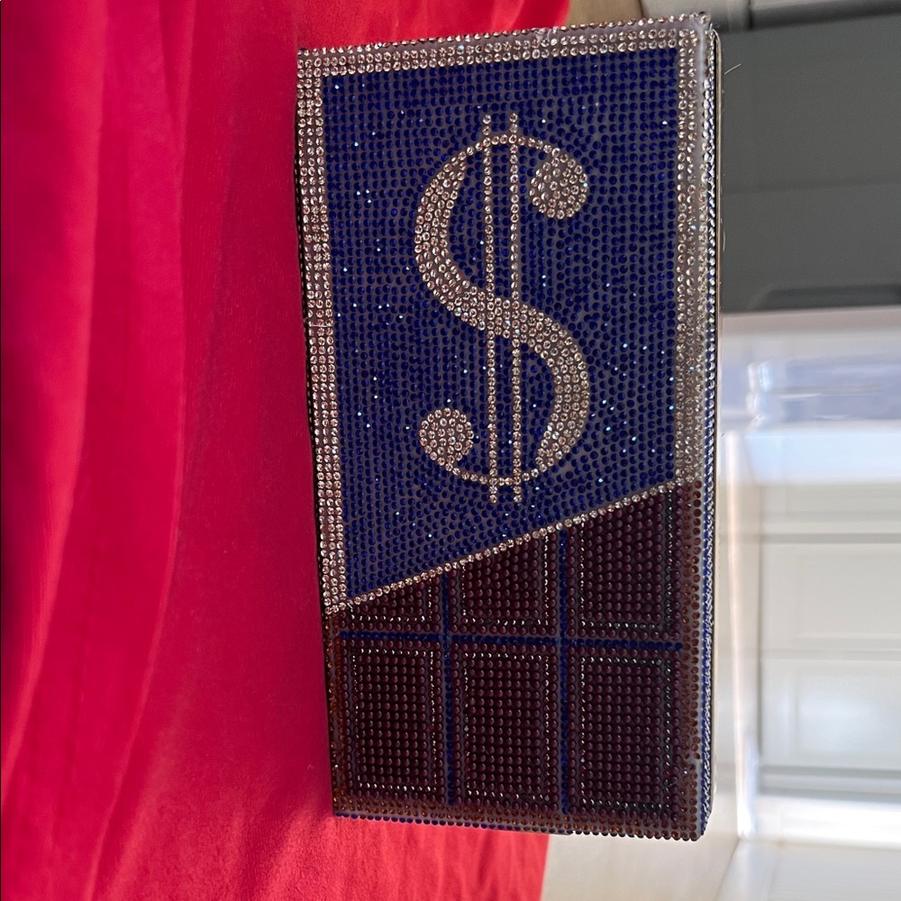 Blue and Silver Crystal Clutch